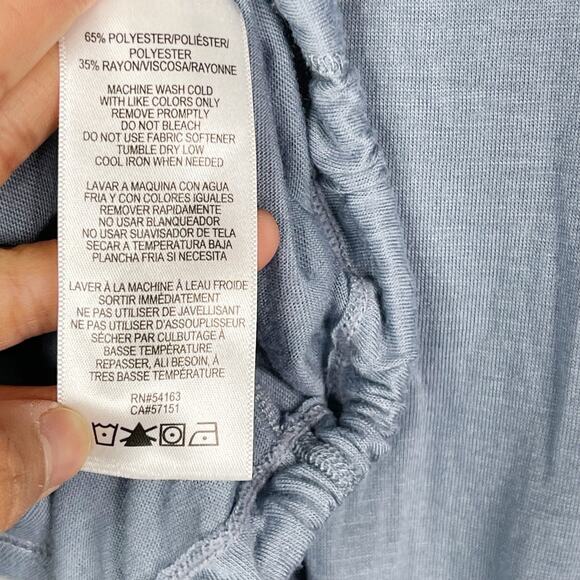 Calvin Klein Performance XSmall Blue Tie Bottom Open Back Long Sleeve Top Scoop - Picture 9 of 10